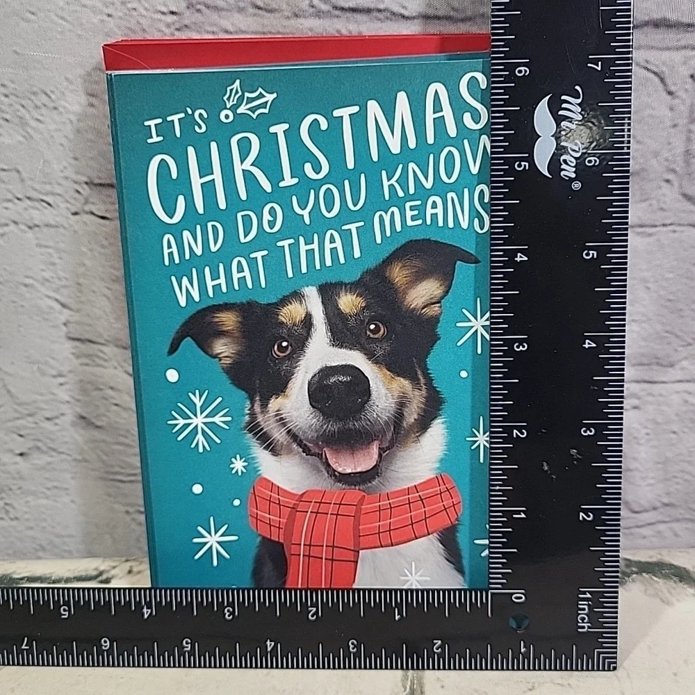 Hallmark Christmas Card Puppy Dog Do You Know What That Means Matching Lot Of 13